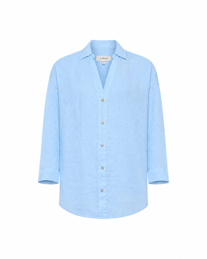 LSPACE Rio tunic in Sky Blue, off-model flat lay.