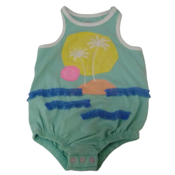 Romper: Green/sunset