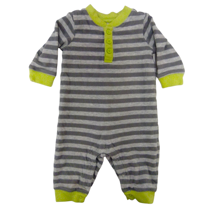 Romper: Lime Green/Grey