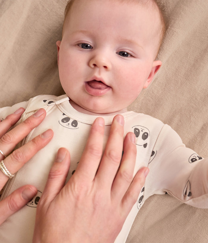 Romper Viscose from Bamboo Cream Sleepy Pandas