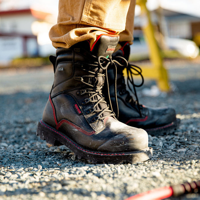 Royer Men's Revolt R-DRY Black With Red 8" Work Boot 8900RT