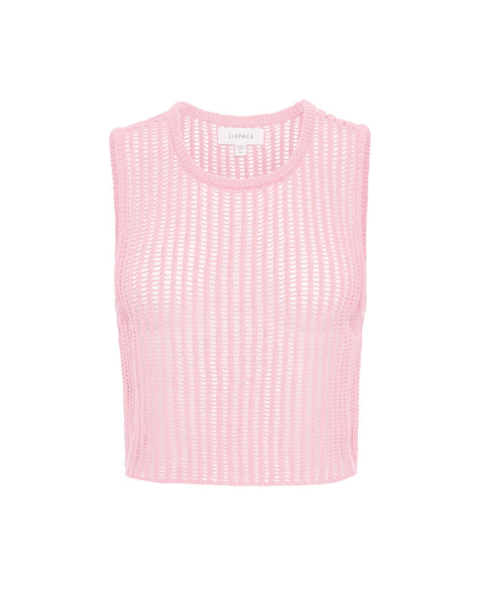 LSPACE Sander Top in Rosewater, off-model flat lay.