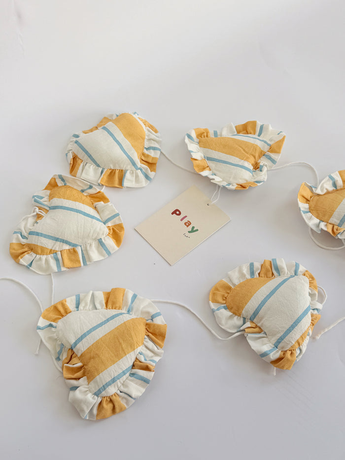 Sea Stripe Frill Heart Garland