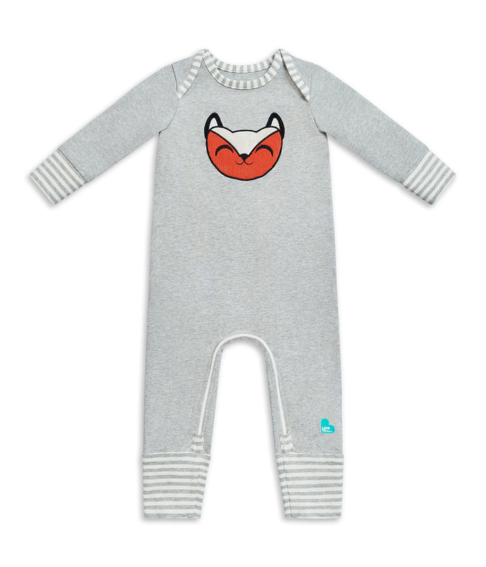 Self-Soothing Footless Romper Cotton Orange Lyric The Fox™