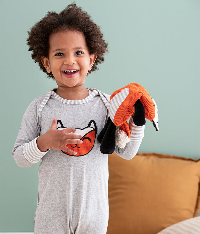 Self-Soothing Footless Romper Cotton Orange Lyric The Fox™