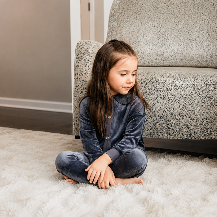 Shabbos Essentials Lace Collar Cardigan Pj - Girls