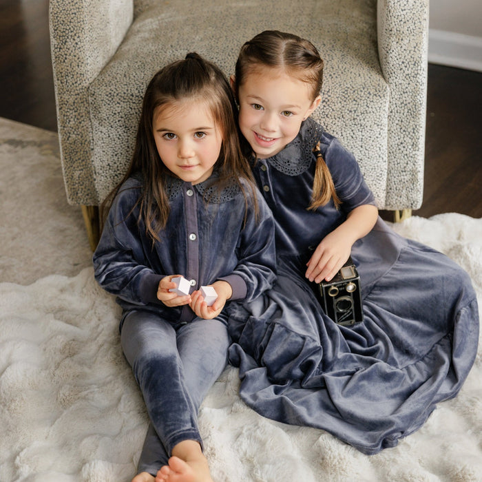 Shabbos Essentials Lace Collar Cardigan Pj - Girls