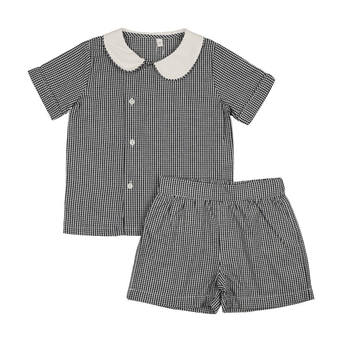 Shabbos Plaid 2 Piece Shorts Set - Boy