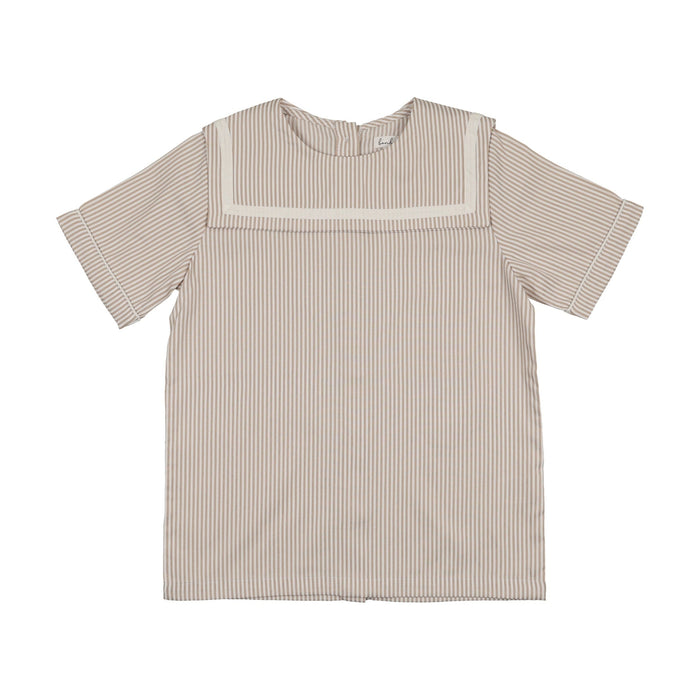 Shabbos Sailor Stripe Peter Pan Shabbos Shirt - Girl