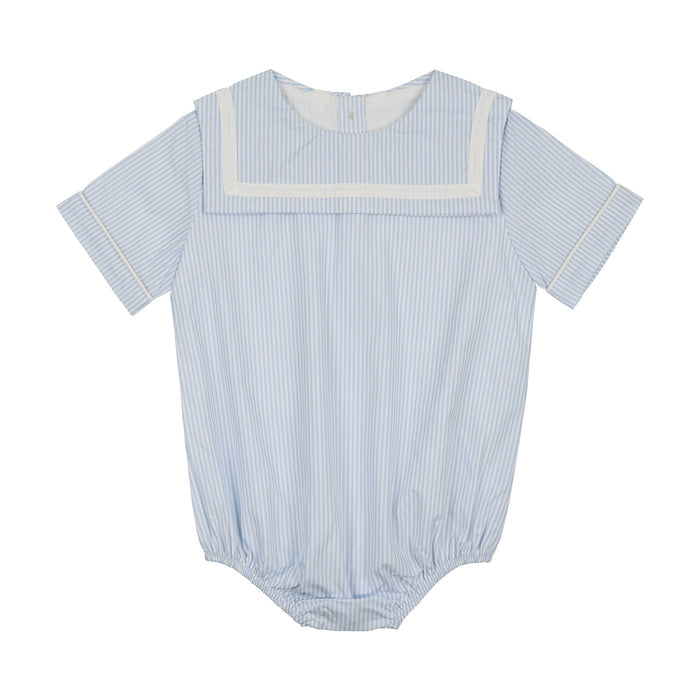 Shabbos Sailor Stripe Romper - Boy