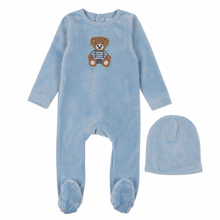 Sherpa Teddy Velour Footie Set