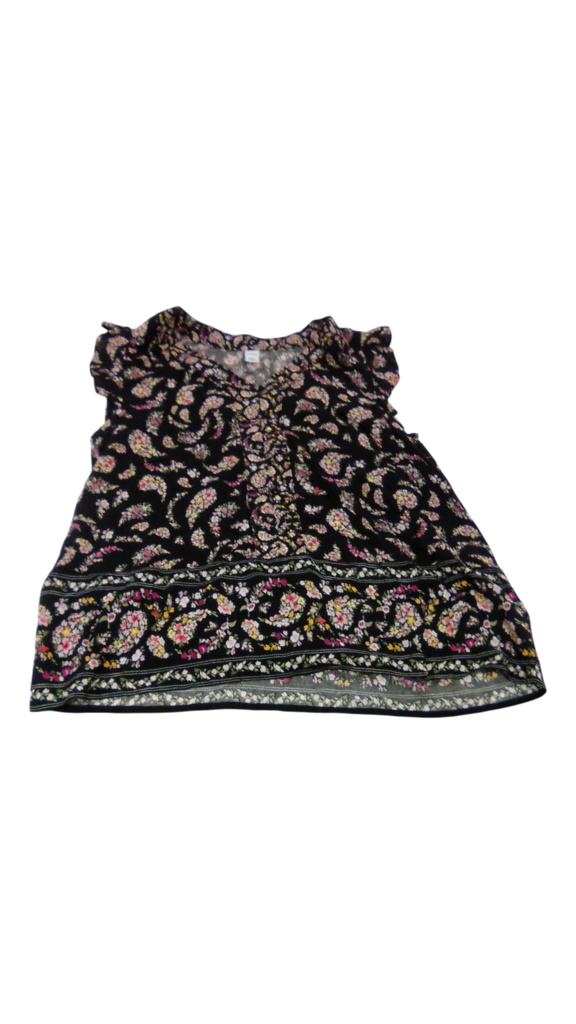 Shirt: Black/Flower