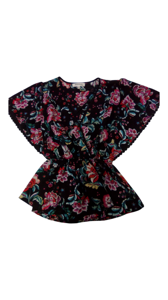 Shirt: Black/flowers