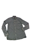Shirt: Button Up Green Br