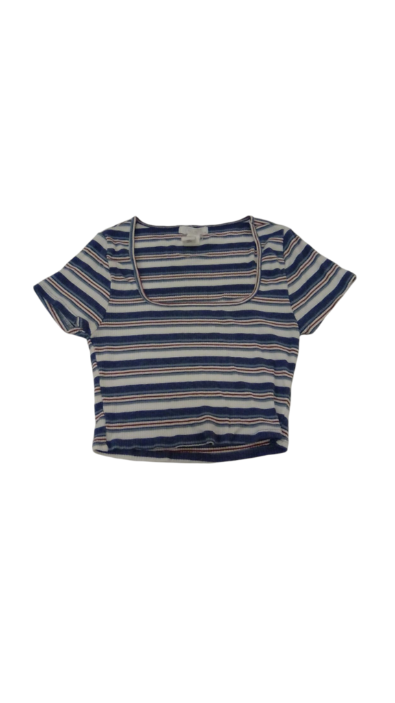 Shirt: Striped/ Cropped