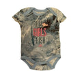 Short Sleeve Onsie Reel Girls Fish tie-dye