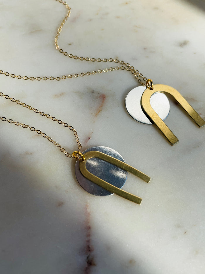 Silver Brass Necklace Medium