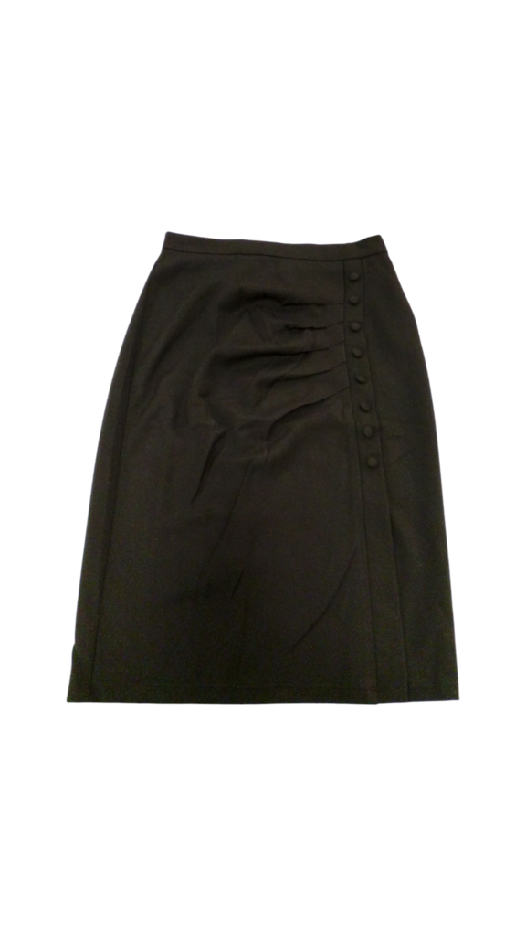 Skirt: Gray Pencil/Button