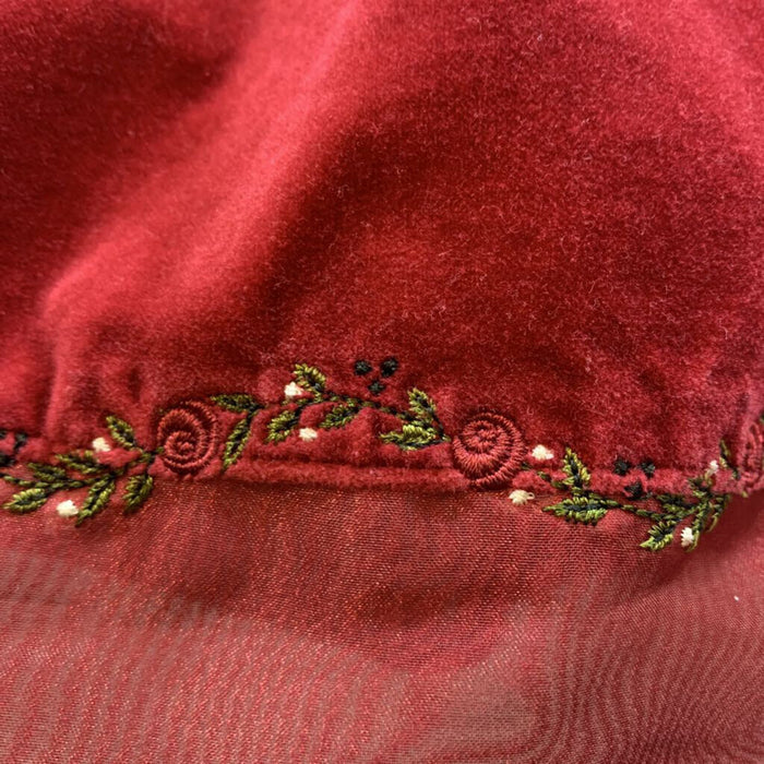 Skirt: Velvet Embroidered Trim