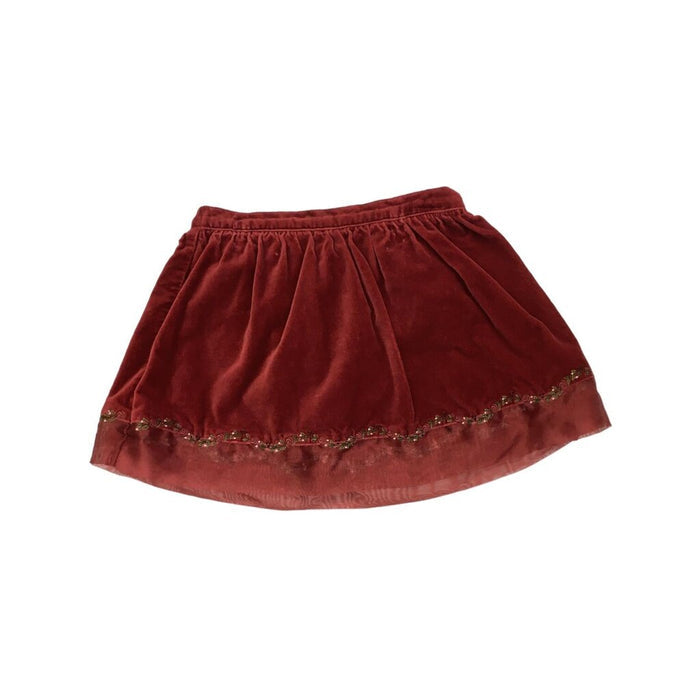 Skirt: Velvet Embroidered Trim