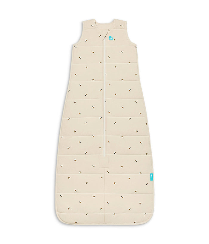 Sleep Bag Sleeveless 2.5 TOG Quilted Cotton Oatmeal Marl Bees