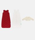 Sleep Bag Bundle | Snug Shrug | 1.5 TOG | Maroon Hearts | Buff Twinkle