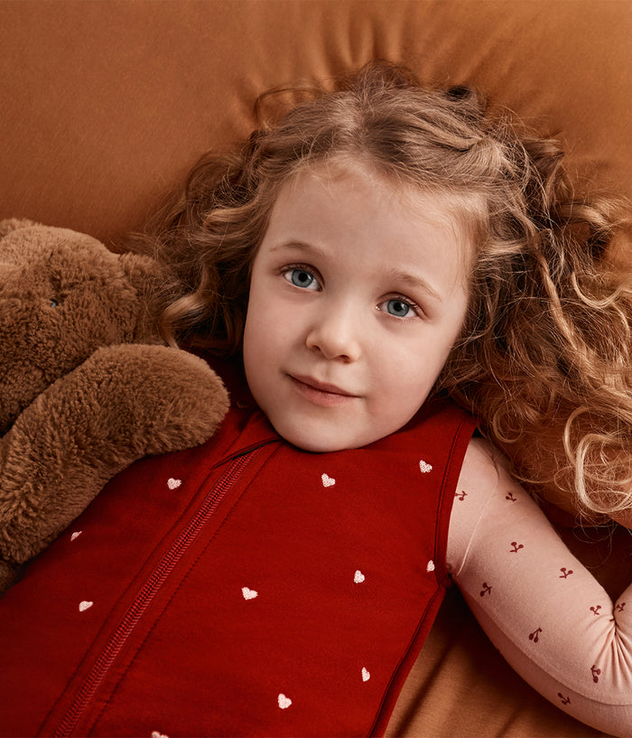 Sleep Bag Bundle | Snug Shrug | 1.5 TOG | Maroon Hearts | Buff Twinkle