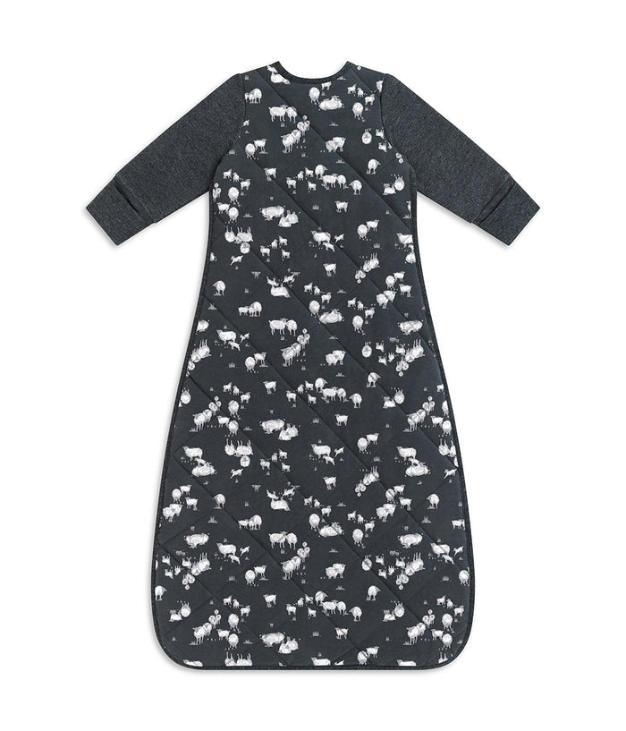 Sleep Bag Long Sleeve 3.5 TOG Organic Cotton/Merino Wool Charcoal Sheep Life