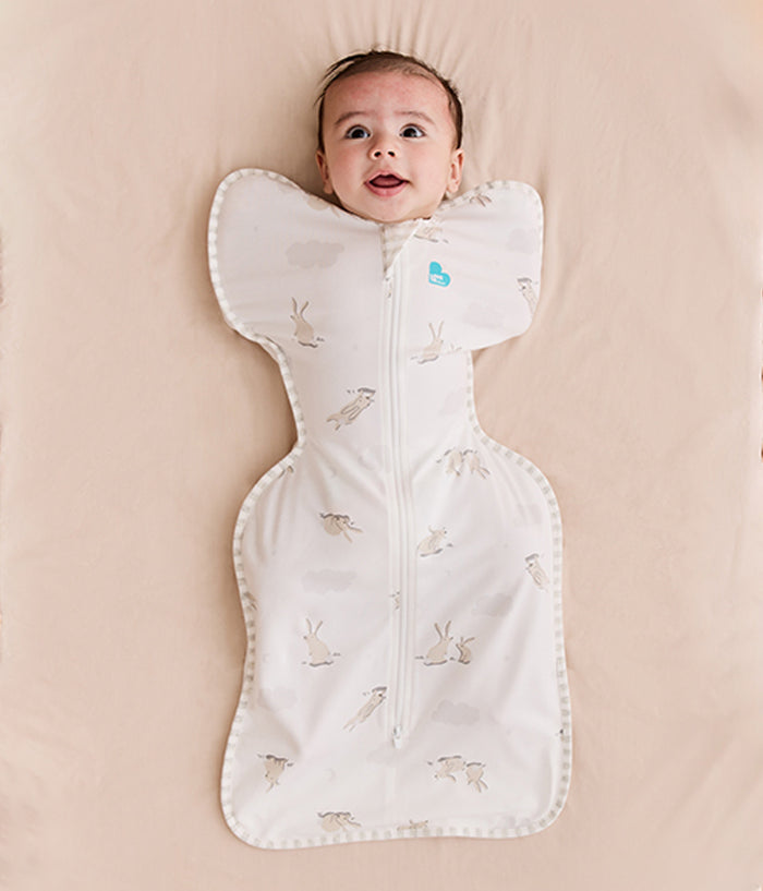 Sleep Machine Swaddle Up Starter Bundle | 1.0 | 1.5 TOG | White Cloud Bunnies | Oatmeal