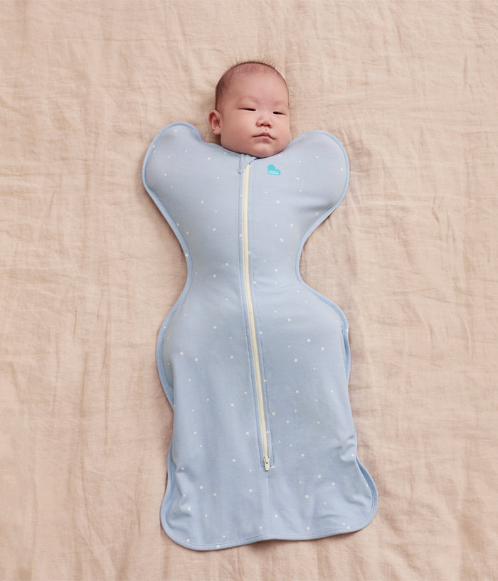 Sleep Machine Swaddle Up Starter Bundle | 1.0 TOG | Powder Blue Twinkle | Storm Blue