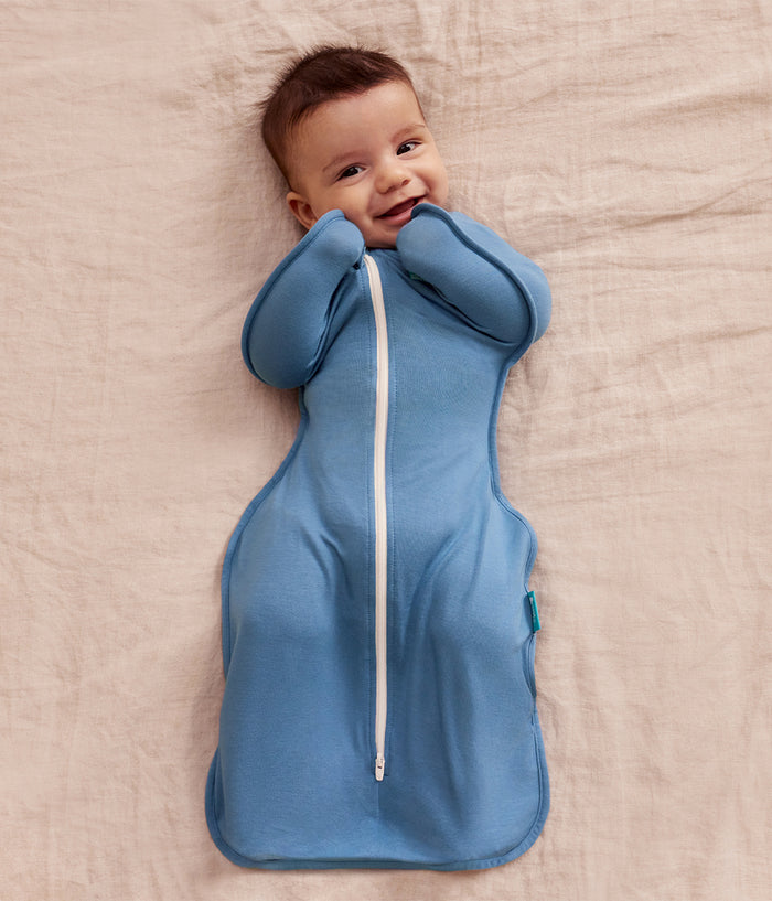 Sleep Machine Swaddle Up Starter Bundle | 1.0 TOG | Powder Blue Twinkle | Storm Blue