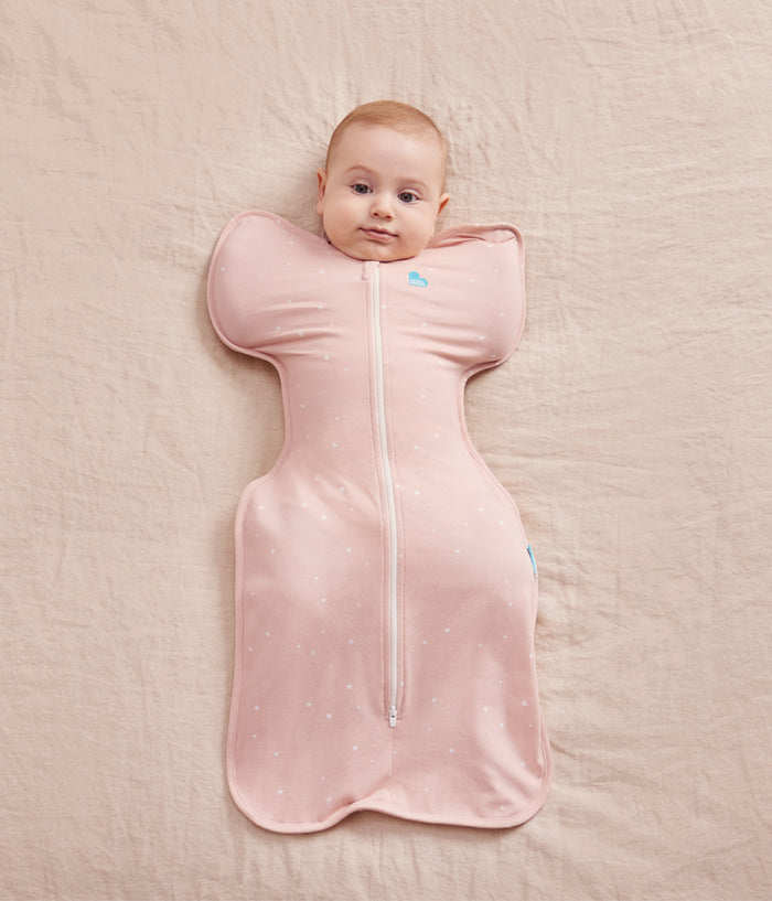 Sleep Machine Swaddle Up Starter Bundle | 1.0 TOG | Powder Pink Twinkle | Light Rose