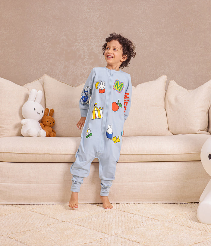Sleep Suit Long Sleeve 1.0 TOG Cotton Blue Miffy Placement