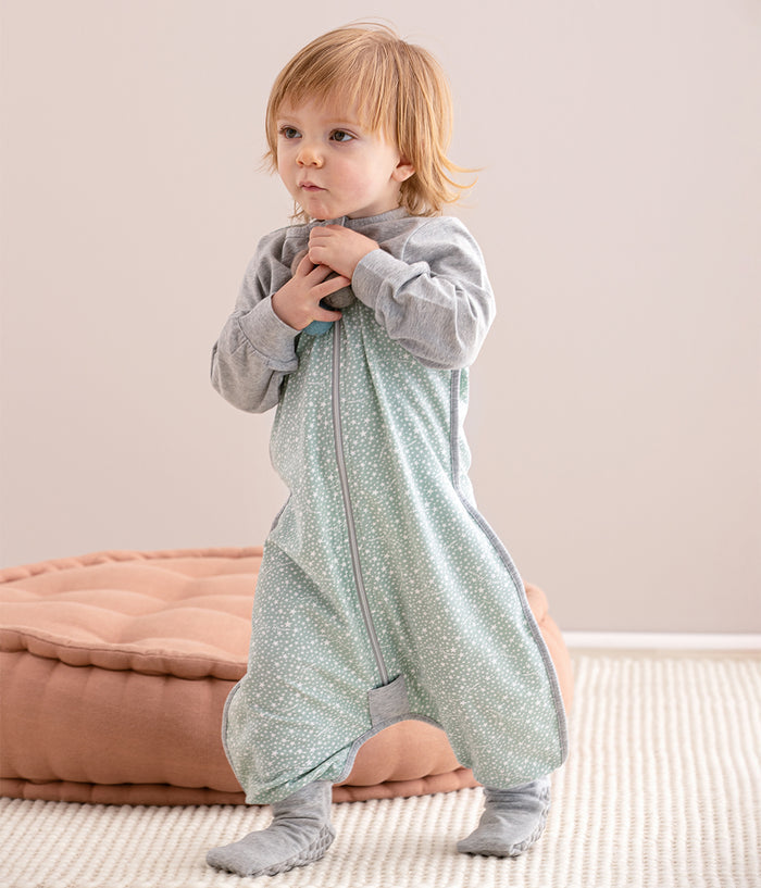 Sleep Suit Long Sleeve 1.0 TOG Cotton Olive Stardust