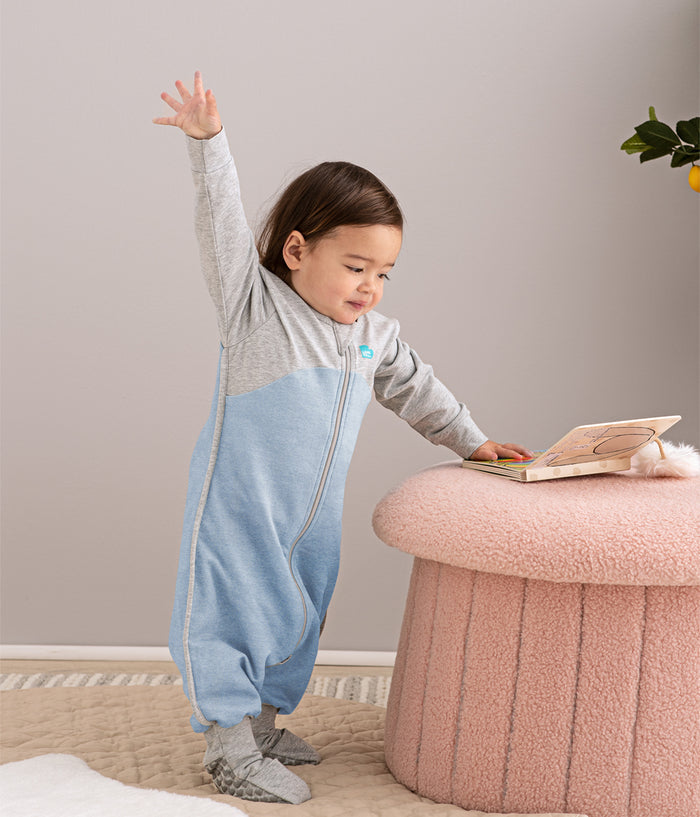 Sleep Suit Long Sleeve 1.0 TOG Organic Cotton Dusty Blue
