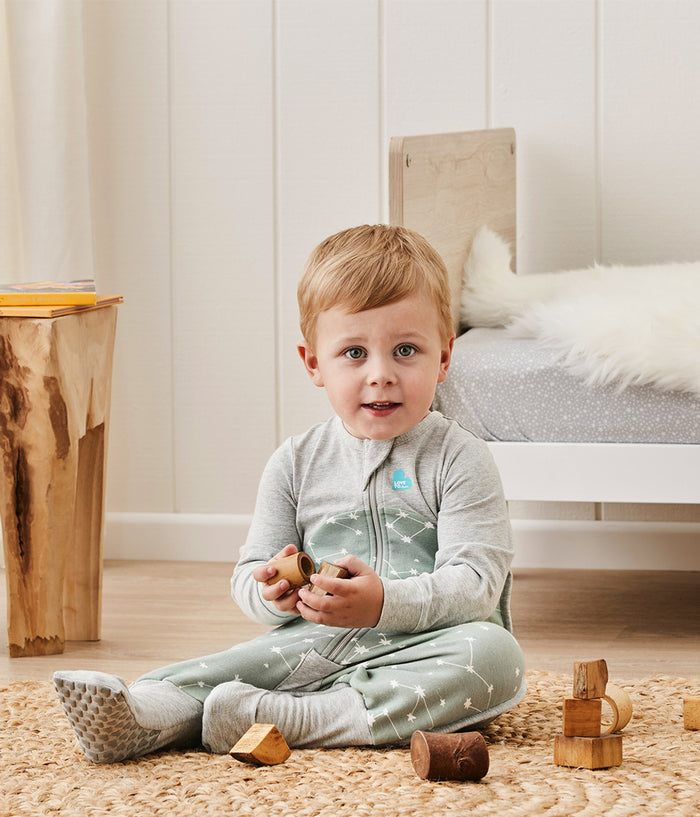 Sleep Suit Long Sleeve 1.0 TOG Organic Cotton Olive Stellar