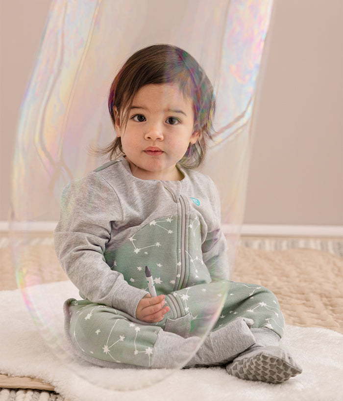 Sleep Suit Long Sleeve 1.0 TOG Organic Cotton Olive Stellar