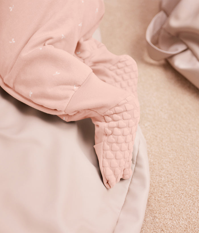 Sleep Suit Long Sleeve 1.5 TOG Cotton Fleece Blush Twigs