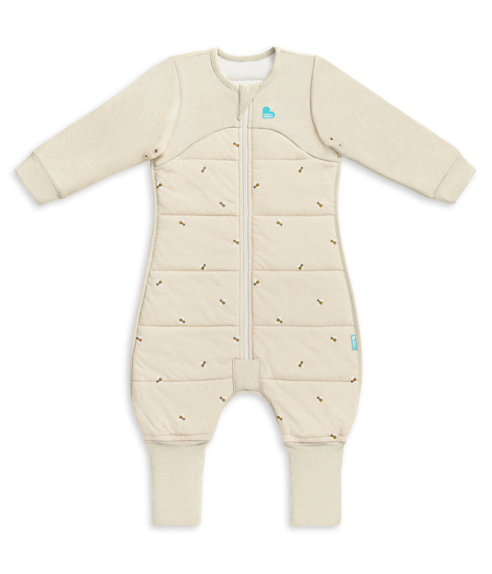 Sleep Suit Long Sleeve 2.5 TOG Cotton Oatmeal Bees
