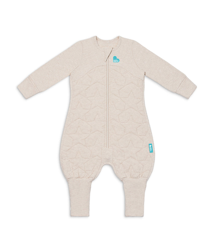 Sleep Suit Long Sleeve 2.5 TOG Quilted Cotton Oatmeal Marl Starturn Quilted