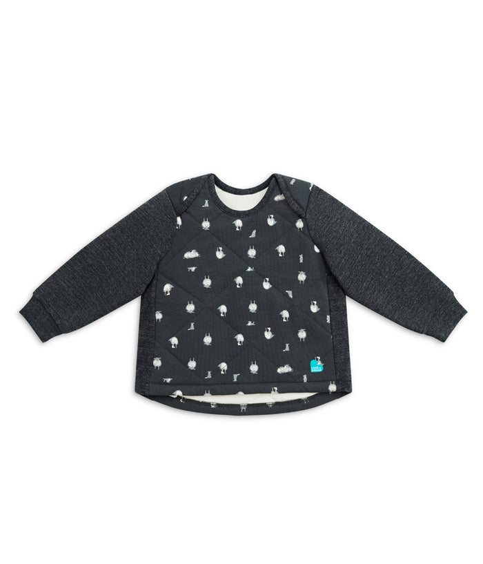 Sleep Suit Long Sleeve Two-Piece 2.5 TOG Organic Cotton/Merino Wool Charcoal Lamb's Best Friend