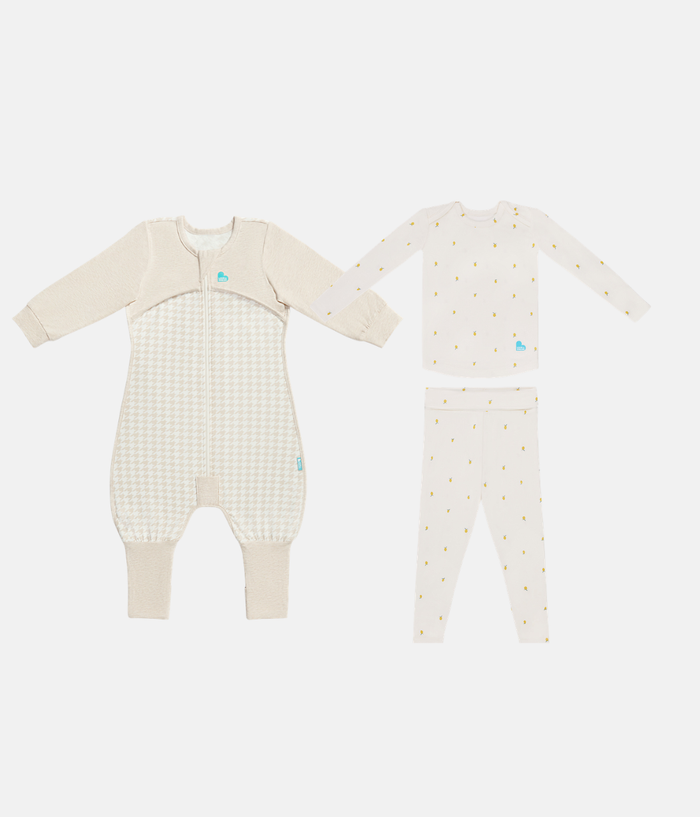 Sleep Suit & Pyjama Bundle | 1.0 TOG | Houndstooth | Lemons