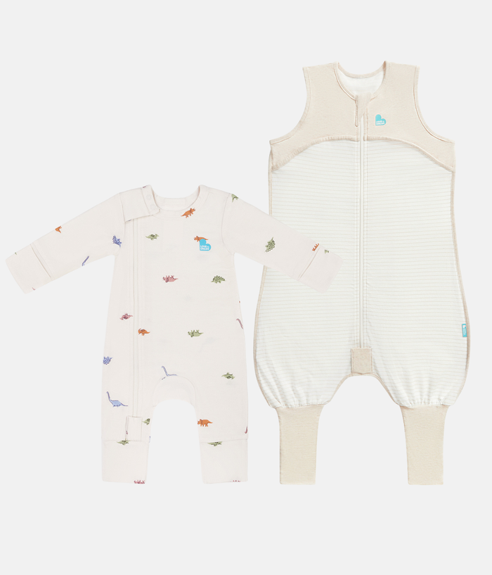 Sleep Suit & Romper Bundle | 0.2 TOG | Breton Stripe | Dino Snore