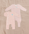 Sleep Suit & Romper Bundle | 1.0 TOG | Bamboo | Pink Twinkle | Blush Cherries