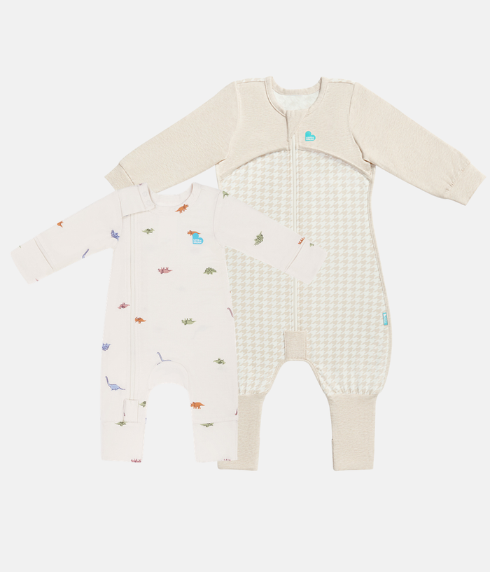 Sleep Suit & Romper Bundle | 1.0 TOG | Houndstooth | Dino Snore