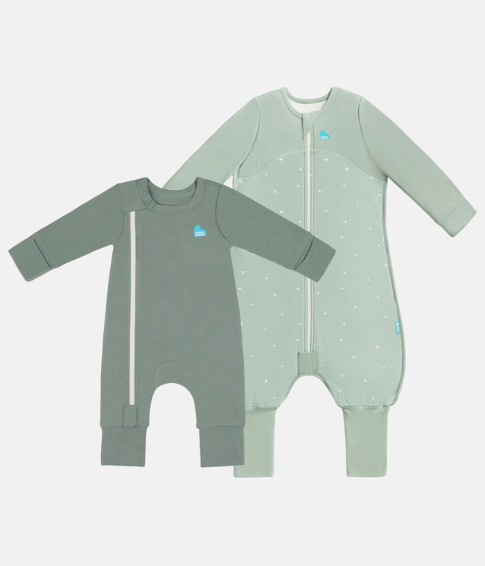 Sleep Suit & Romper Bundle | 1.5 TOG | Olive Twigs | Deep Olive