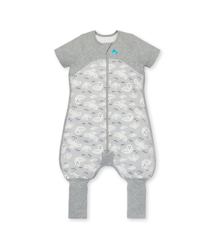 Sleep Suit Short Sleeve 1.0 TOG Organic Cotton Grey Doves