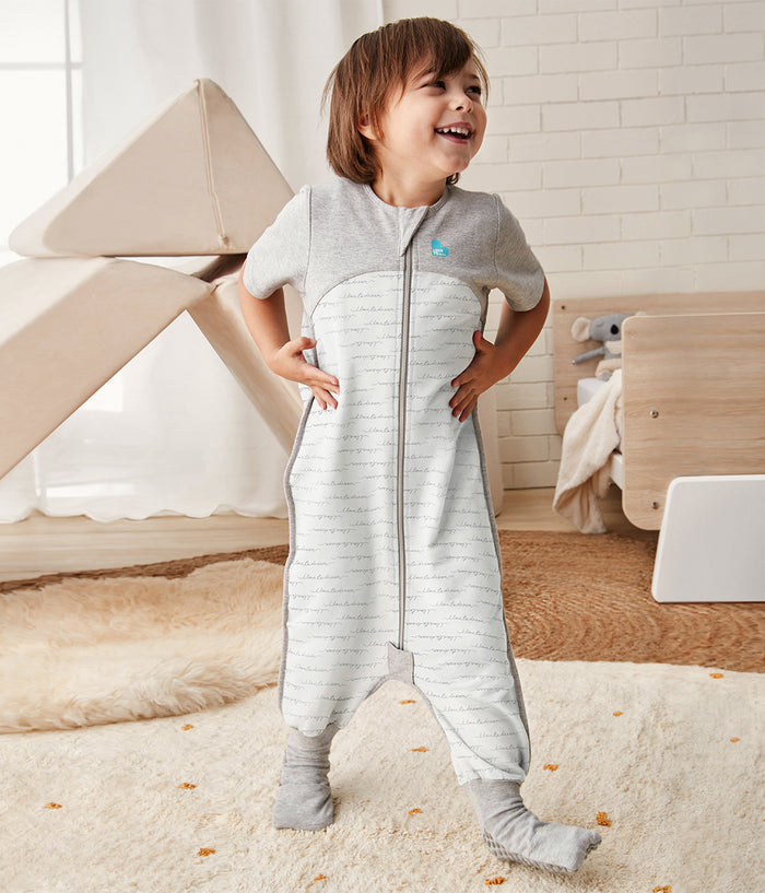 Sleep Suit Short Sleeve 1.0 TOG Organic Cotton White Dreamer