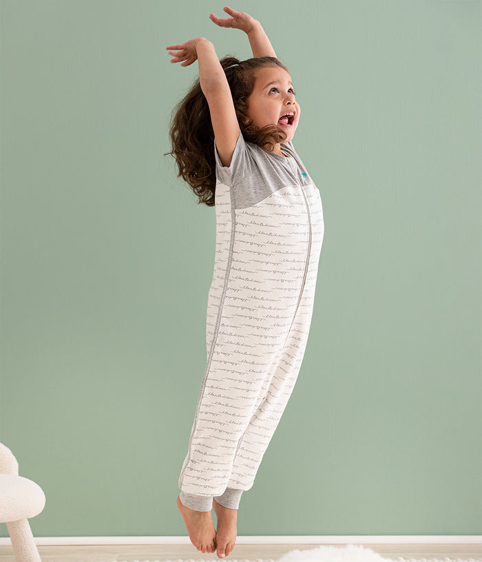 Sleep Suit Short Sleeve 1.0 TOG Organic Cotton White Dreamer