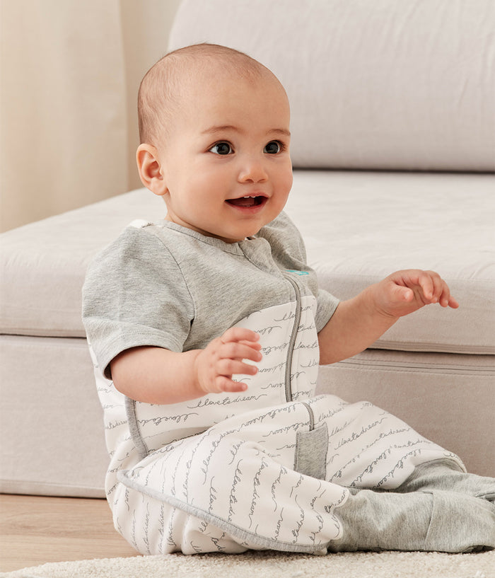 Sleep Suit Short Sleeve 1.0 TOG Organic Cotton White Dreamer